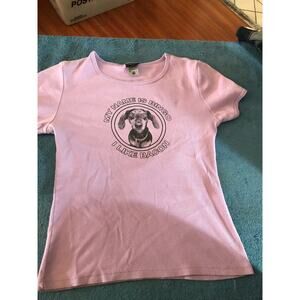 DOGGIE T-SHIRT Pink Graphic  MY NAME IS BINGO